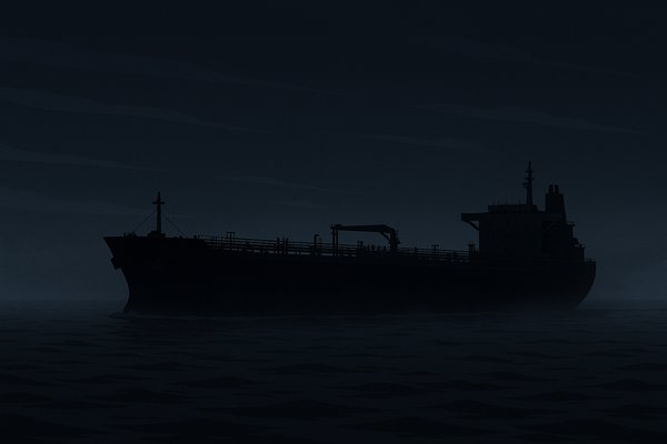 Tajna flota Rosji – ilustracja tankowca płynącego nocą