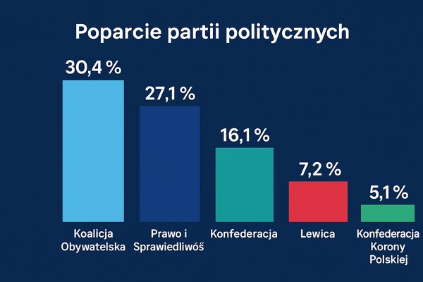 Najnowszy sondaż polityczny – wykres poparcia partii