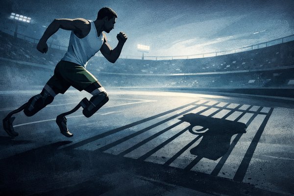 Oscar Pistorius – sportowiec biegnący na protezach, symboliczna ilustracja sprawy